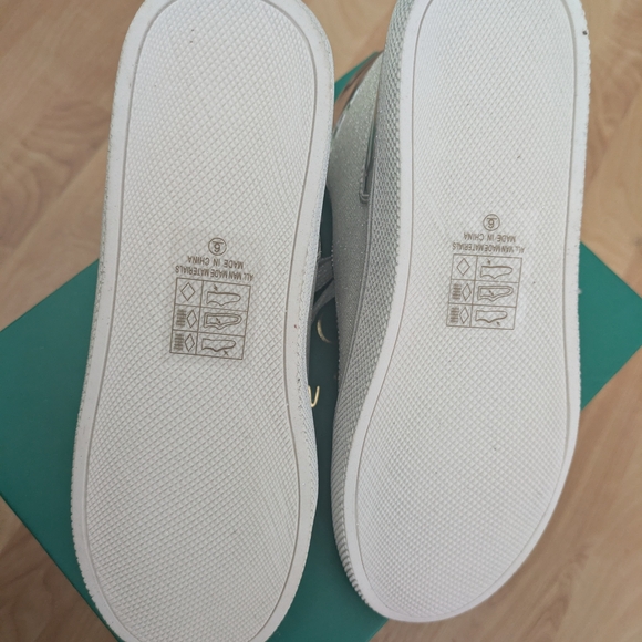 Lauren Lorraine Glittery Metallic Silver High Top Sneakers - Picture 5 of 5